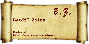 Bató Zolna névjegykártya